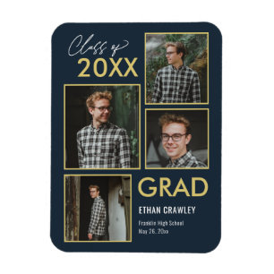 Styled Gallery EDITABLE COLOR Graduation Magnet
