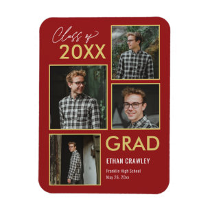 Styled Gallery EDITABLE COLOR Graduation Magnet