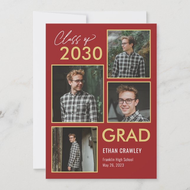 Styled Gallery Editable Colour Graduation Invitati Invitation (Front)