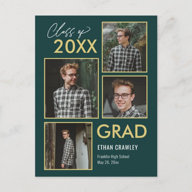 Styled Gallery Editable Colour Graduation Postcard (Front)