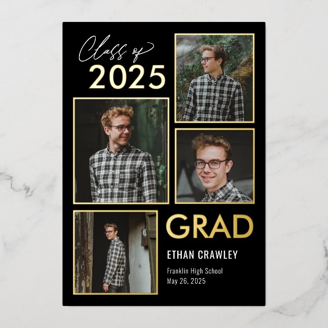 Styled Gallery Foil Graduation Announcement Invite (Front)