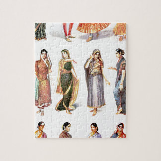Styles_of_Sari vintage print Jigsaw Puzzle