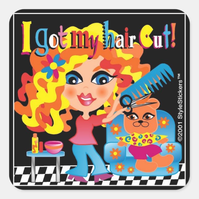 StyleStickers™ 'I Got My Hair Cut! Square Sticker (Front)