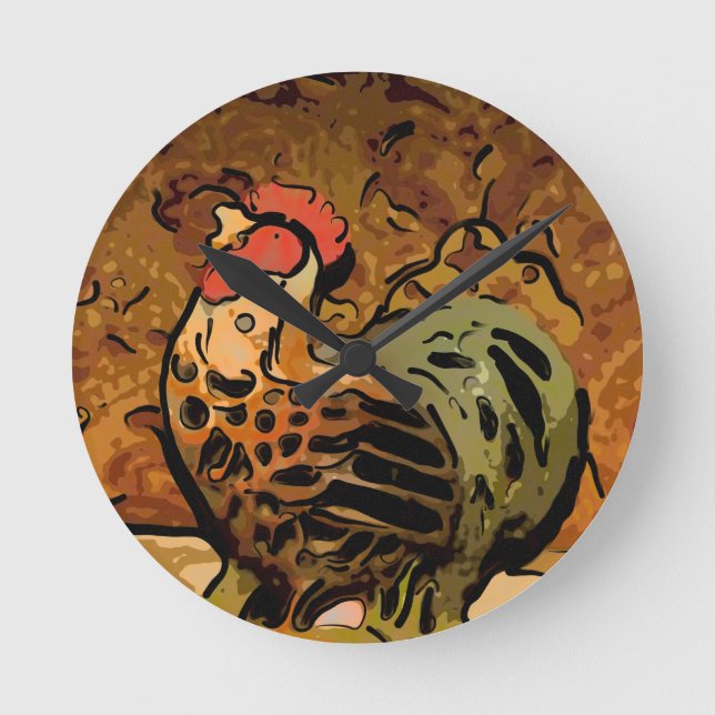 Stylin Chicken Round Clock (Front)