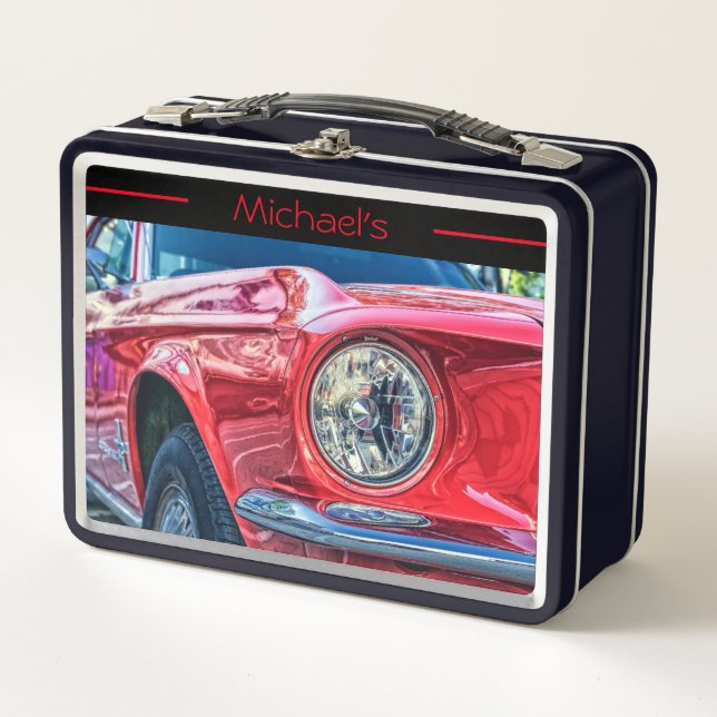Stylin Red Car Metal Lunch Box (Front)