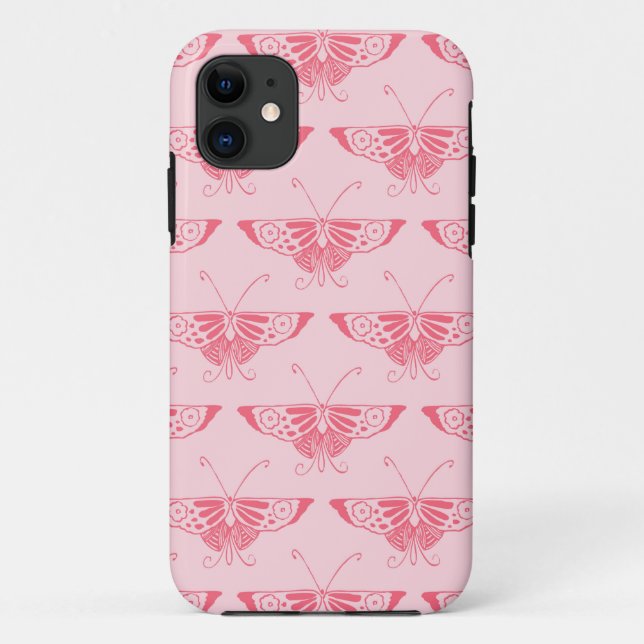 Stylised Art Deco butterfly - coral pink Case-Mate iPhone Case (Back)