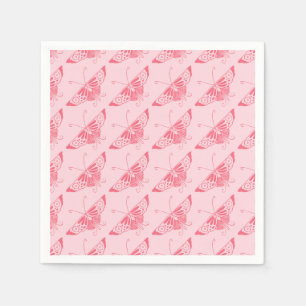 Stylised Art Deco butterfly - coral pink Napkin