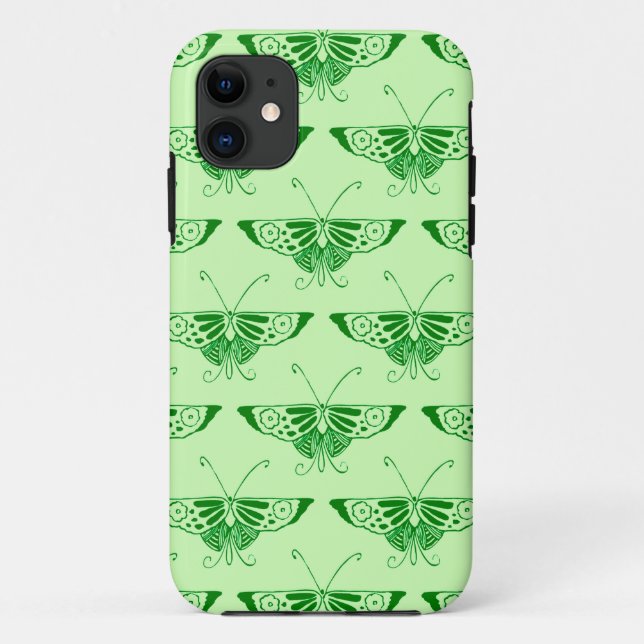 Stylised Art Deco butterfly - emerald green Case-Mate iPhone Case (Back)