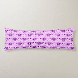 Stylised Art Deco butterfly - purple and orchid Body Cushion