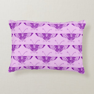 Stylised Art Deco butterfly - purple and orchid Decorative Cushion