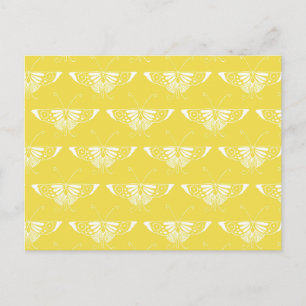 Stylised Art Deco butterfly - yellow and white Postcard