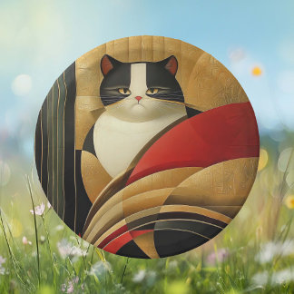 Stylised Art Deco Cat  Paper Plate