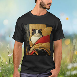 Stylised Art Deco Cat  T-Shirt