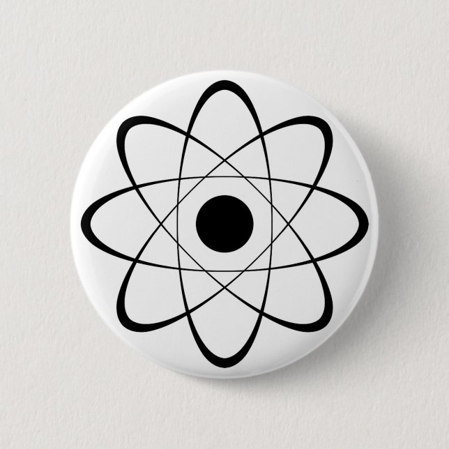 Stylised Atom Symbol 6 Cm Round Badge (Front)