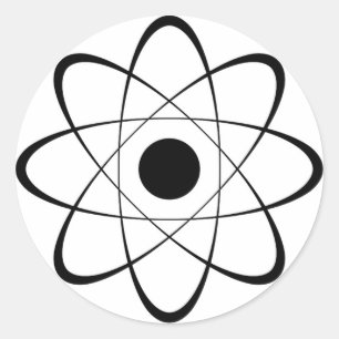 Stylised Atom Symbol Classic Round Sticker