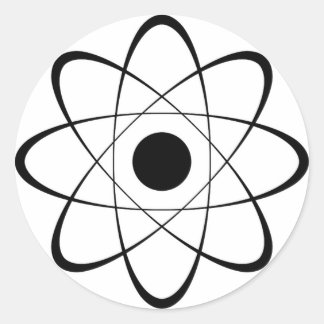 Stylised Atom Symbol Classic Round Sticker