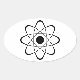 Stylised Atom Symbol Oval Sticker
