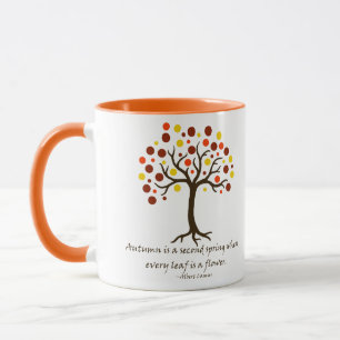 Stylised Autumn Tree; Autumn is a Second Spring Mug