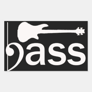 Stylised Bass Guitar Sticker