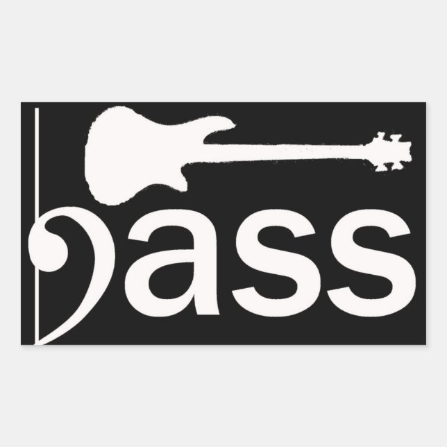 Stylised Bass Guitar Sticker (Front)