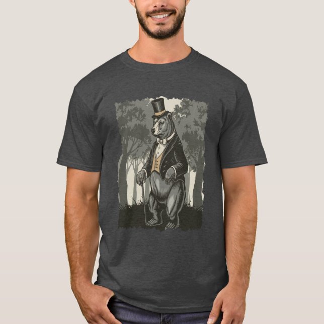 Stylised bear illustration T-shirt (Front)