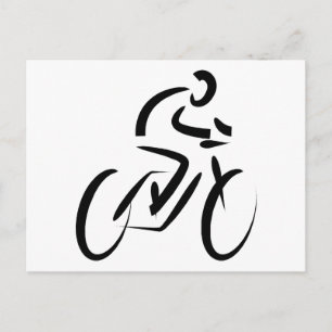 Stylised Bicycle Silhouette Postcard
