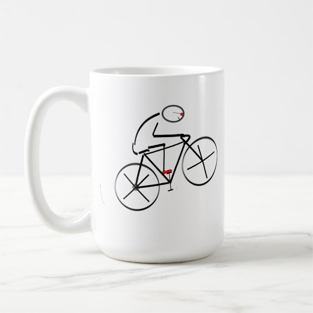 Stylised Bicyclist Design Coffee Mug (Left)