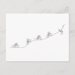 Stylised Bicyclist Design Postcard