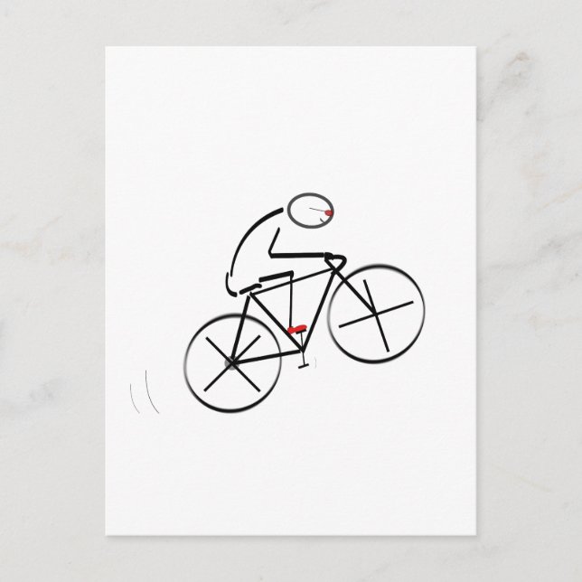 Stylised Bicyclist Design Postcard (Front)