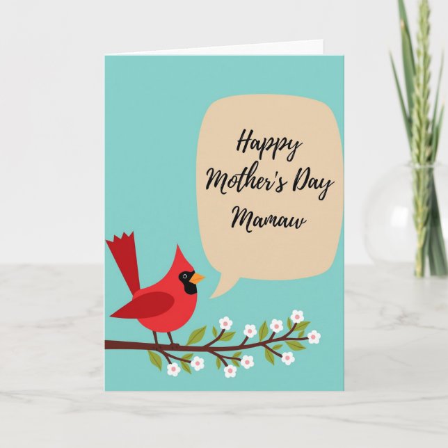 Stylised Bird Mothers Day Card (Front)