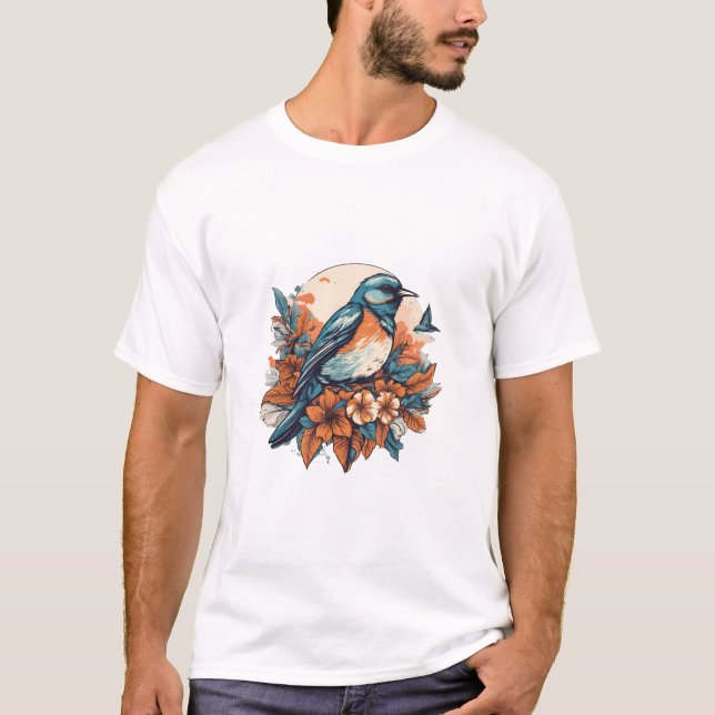 Stylised Bird T-Shirt Design – Soar with Freedom a (Front)
