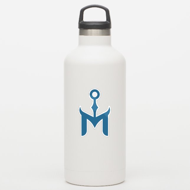 Stylised Blue Anchor and Letter M  (Waterbottle)