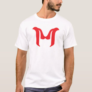 Stylised Bold Geometric Red Letter M T-Shirt
