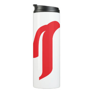 Stylised Bold Geometric Red Letter M Thermal Tumbler