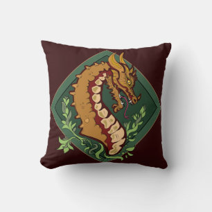 Stylised Brown Dragon Cushion