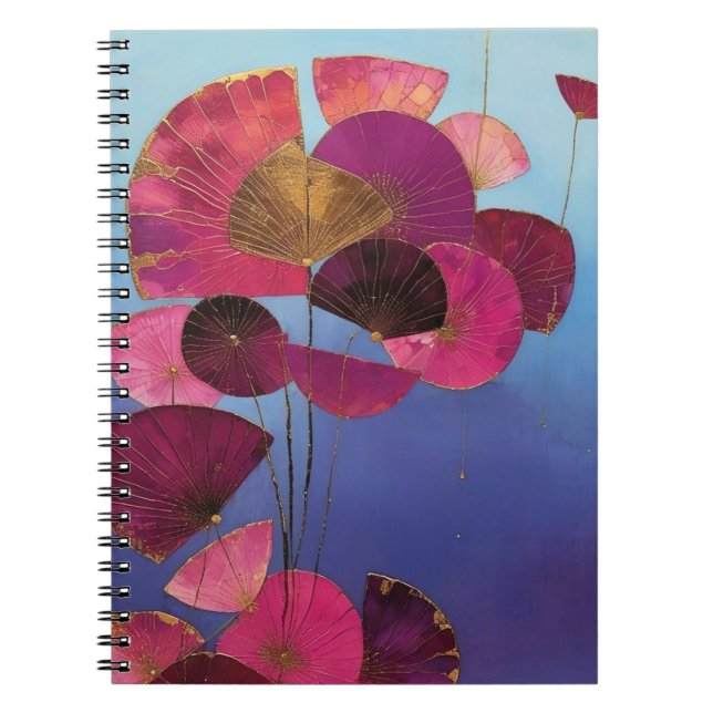 Stylised Burgundy Floral Notebook (Front)