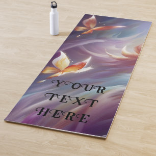 Stylised Butterflies and Flower Custom Yoga Mat