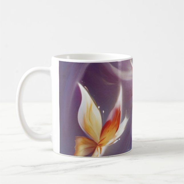 Stylised Butterfly and Flower Coffee Mug (Left)