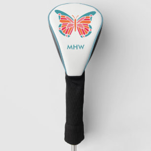 Stylised Butterfly custom monogram driver cover