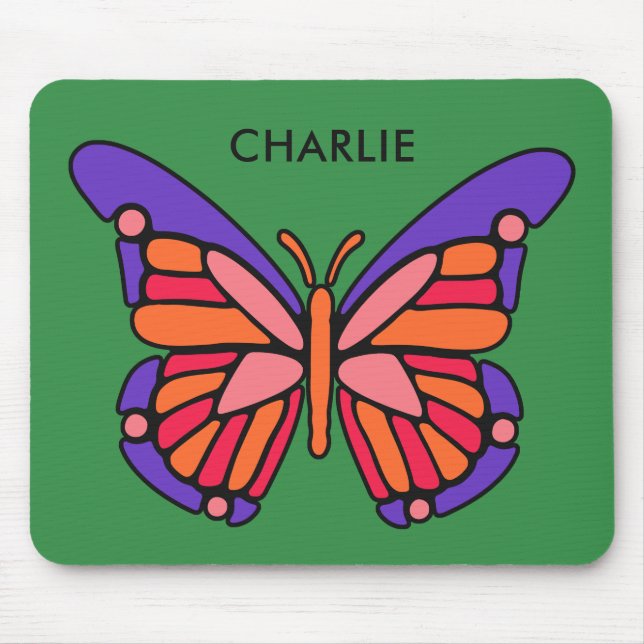 Stylised Butterfly custom name mousepad (Front)