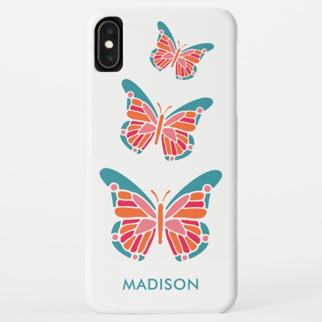 Stylised Butterfly custom name phone cases (Back)