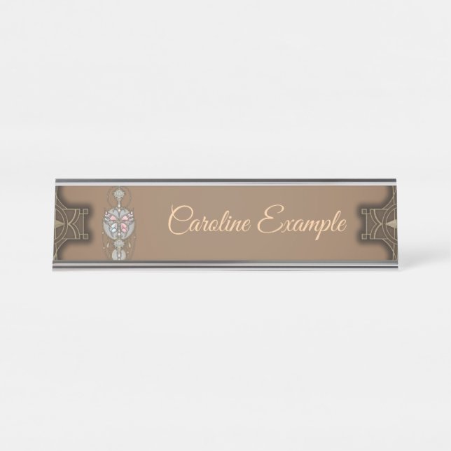 Stylised butterfly  desk name plate (Front)