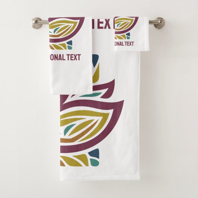 Stylised Butterfly Optional Text Bath Towel Set (Insitu)