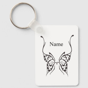 Stylised Butterfly Tattoo Art Illustration  Key Ring