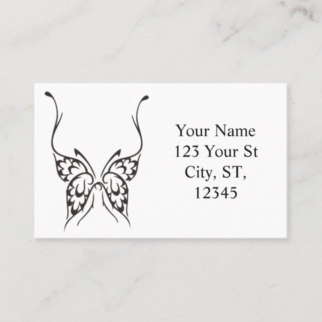 Stylised Butterfly Tattoo Thunder_Cove  Business Card (Front)