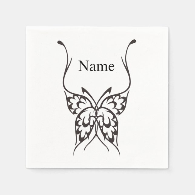 Stylised Butterfly Tattoo Thunder_Cove  Napkin (Front)