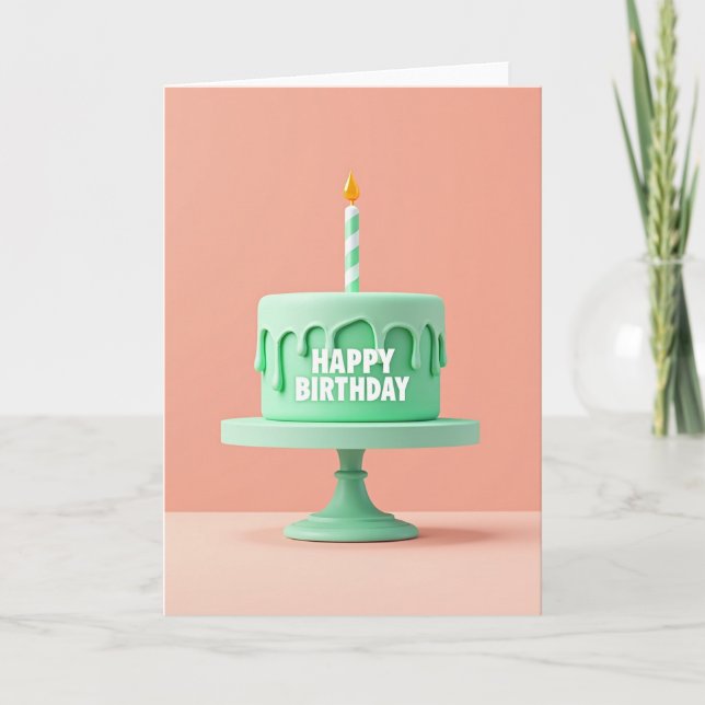 Stylised Cake Birthday Card (Front)