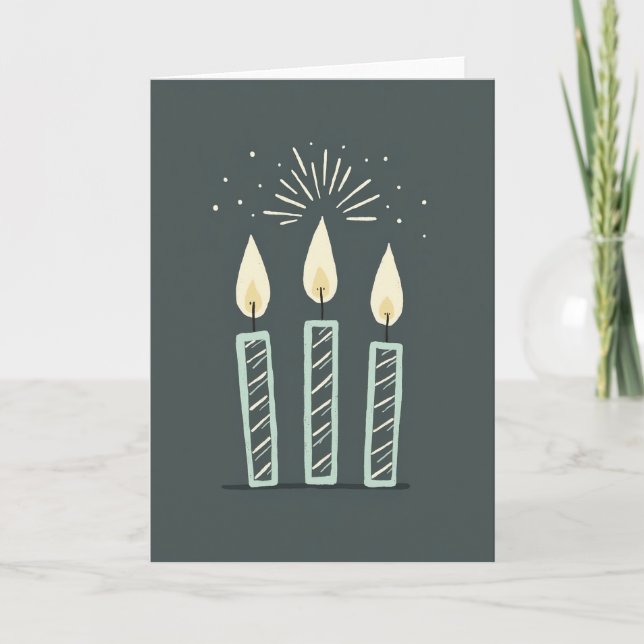 Stylised Candle Birthday Card (Front)