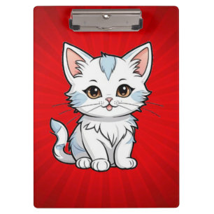 Stylised Cat Cartoon Line Art Design-52316 Clipboard