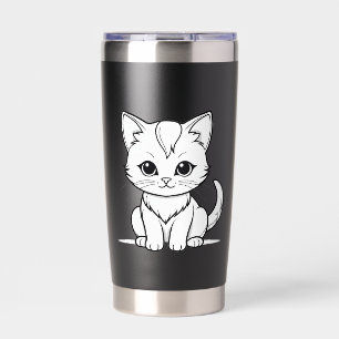 Stylised Cat Kitten Line Art Design-52315 Insulated Tumbler